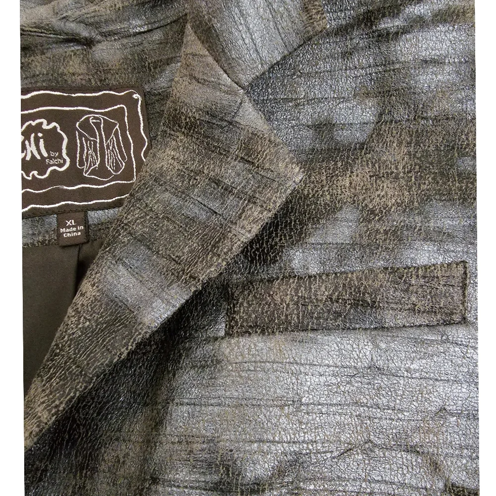 XL Chi by Falsi Brown Silver Metallic Elegant Blazer